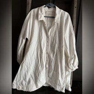 Free People White Button Up Shirt